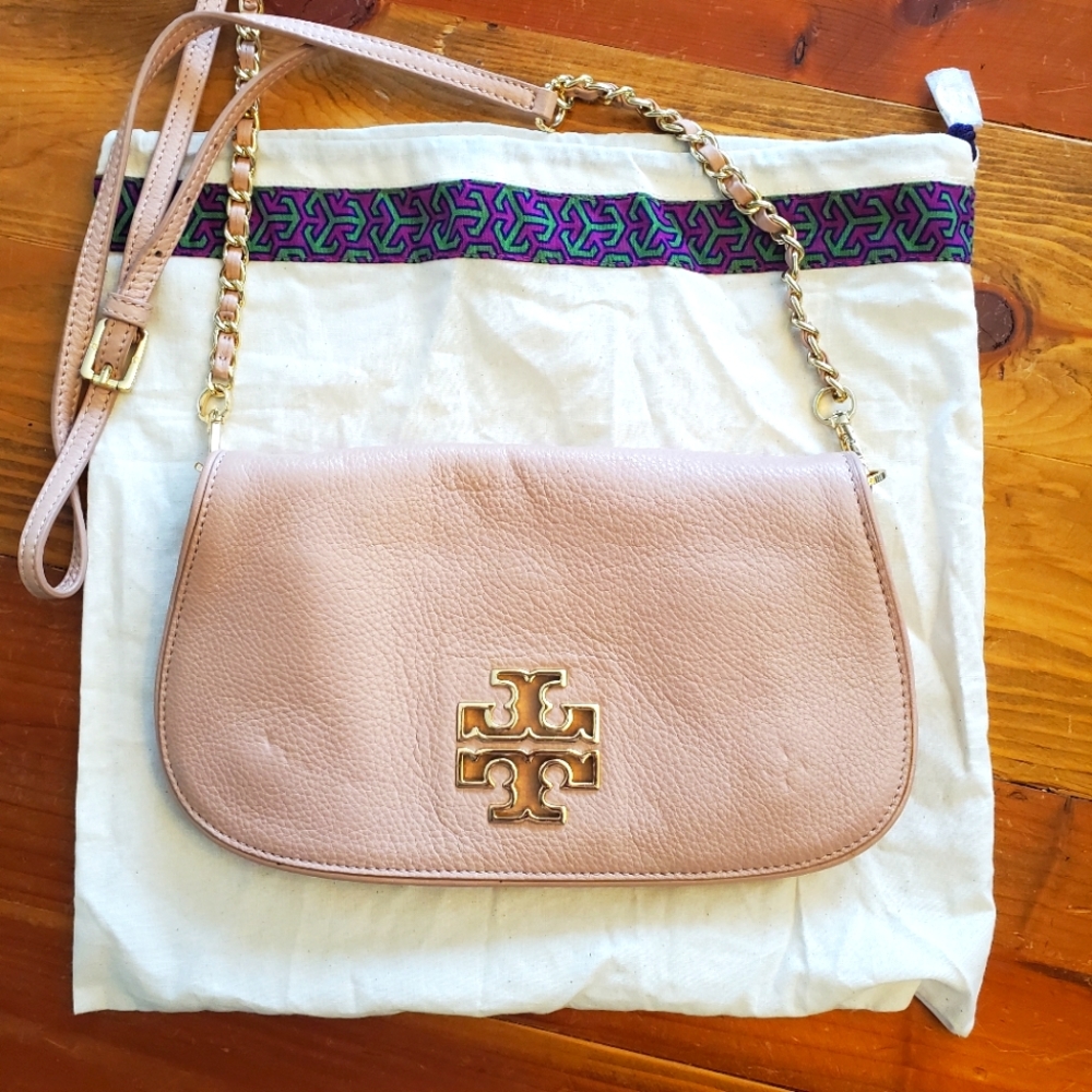 Tory Burch pale pink crossbody/clutch bag